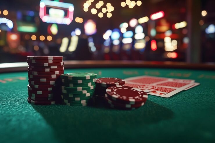 Teen Patti table interface on slotbola888 showing cards, bet buttons, and player positions